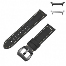 Curea piele naturala compatibila Samsung Galaxy Watch Ultra1 si Samsung Galaxy Watch Ultra2, Negru Mat