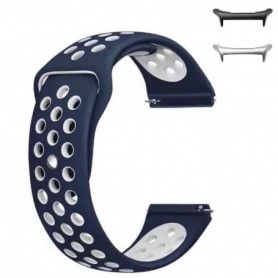 Curea silicon compatibila Samsung Galaxy Watch Ultra1 si Samsung Galaxy Watch Ultra2, Albastru-Alb