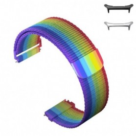 Curea otel, Slim, compatibila cu Samsung Galaxy Watch Ultra1 si Samsung Galaxy Watch Ultra2, Rainbow