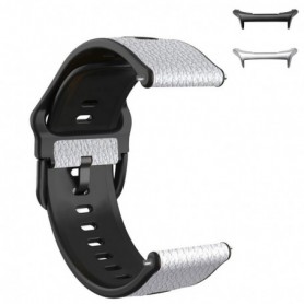 Curea hibrid piele-silicon compatibila cu Samsung Galaxy Watch Ultra1 si Samsung Galaxy Watch Ultra2, Pearl White