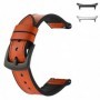 Curea hibrid piele-silicon compatibila cu Samsung Galaxy Watch Ultra1 si Samsung Galaxy Watch Ultra2, Bronze Brown